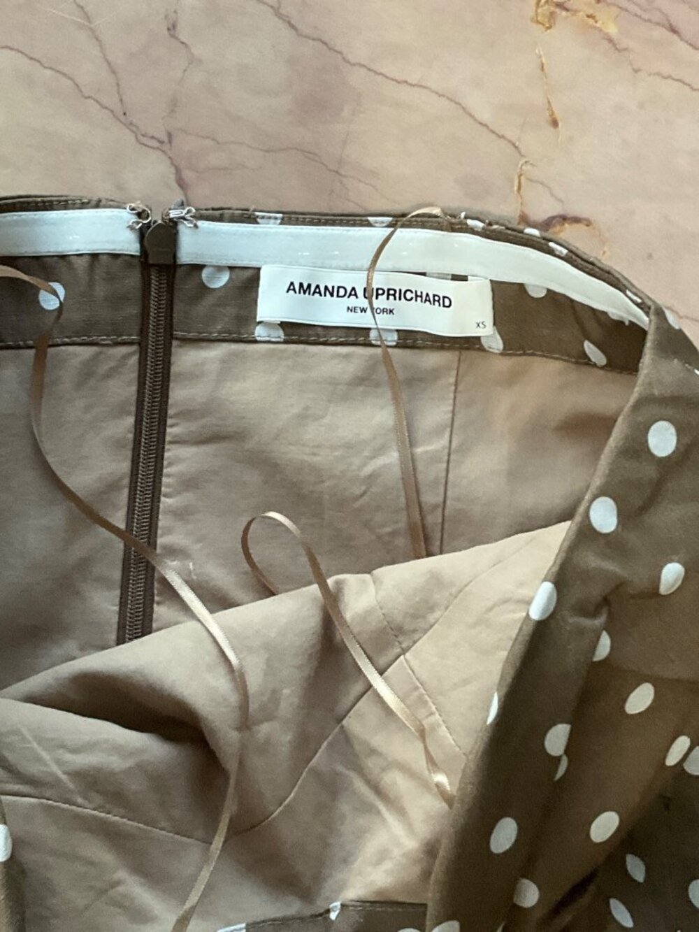 Amanda Uprichard x REVOLVE Soho Top in Chocolate Brown Polka Dot X-Small Womens - Picture 7 of 8